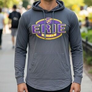 PEL ATHLETIC Erie Royals Hoodie Sweatshirt‎ Gray Purple Yellow Men's Size M